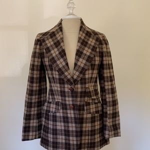 Vintage Plaid Equestrian Blazer